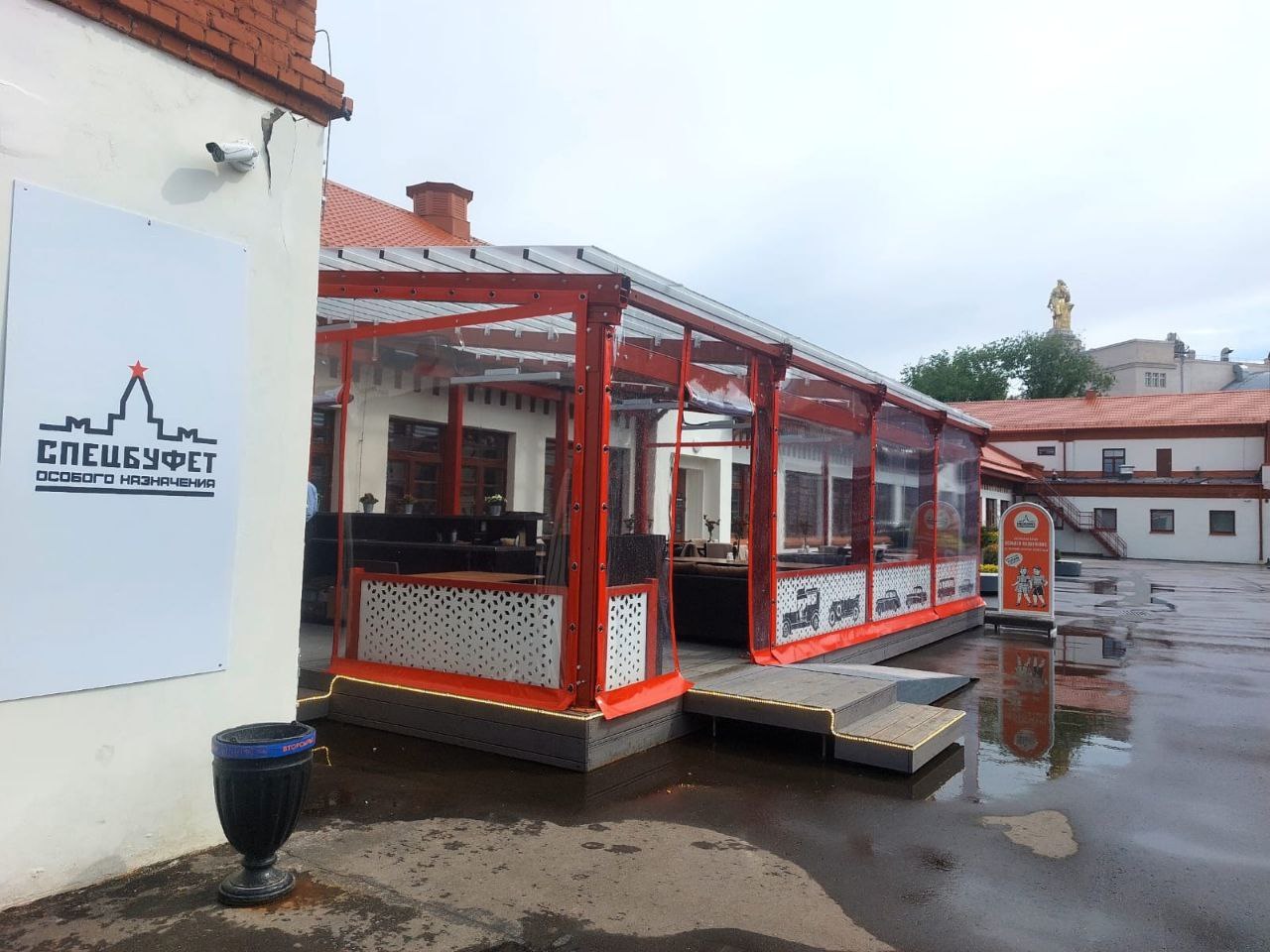ПВХ шторы для летней террасы кафе в Белом