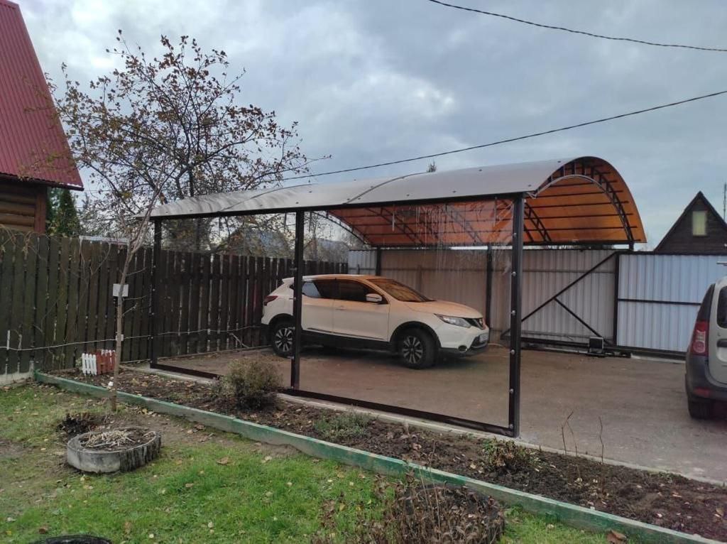 Прозрачные шторы ПВХ для навеса под автомобиль в Белом